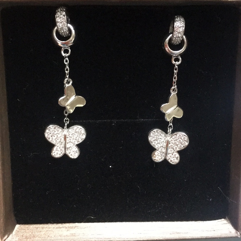 Tudor Jewelers sterling silver butterfly earrings